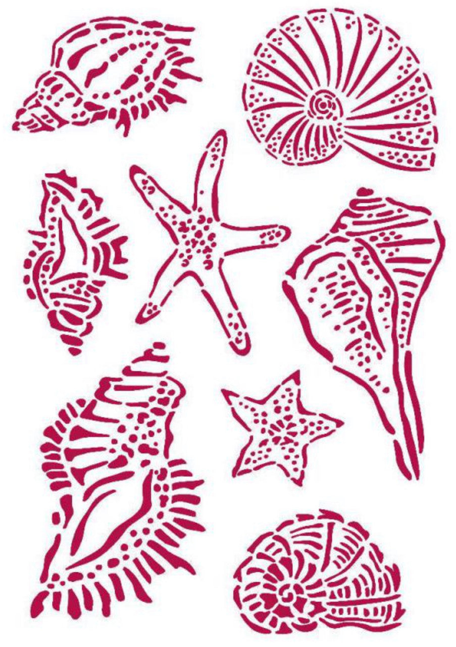 Stamperia Stencil G Romantic Sea Dream Shells
